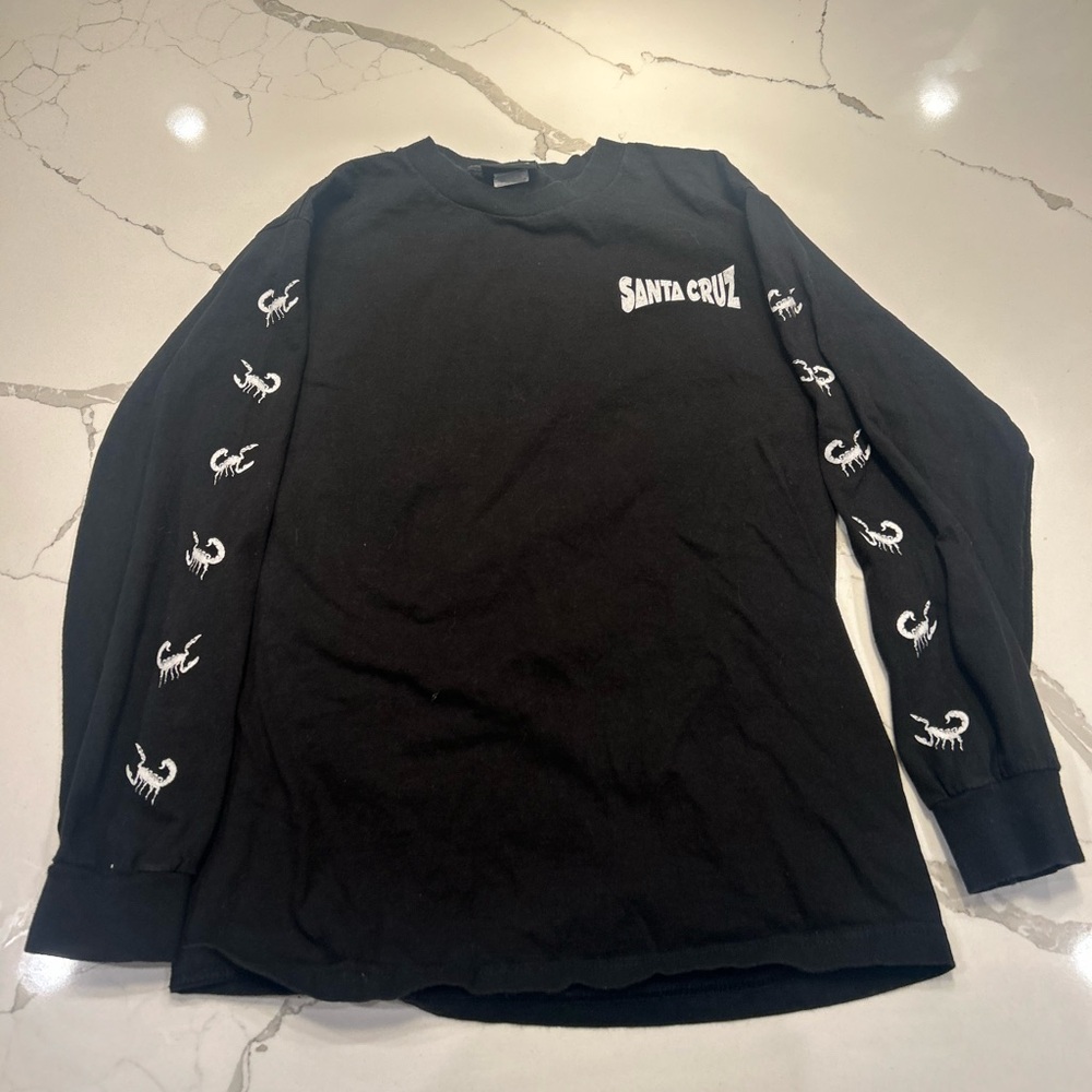 Santa Cruz Black Long Sleeve Shirt with Scorpion Design